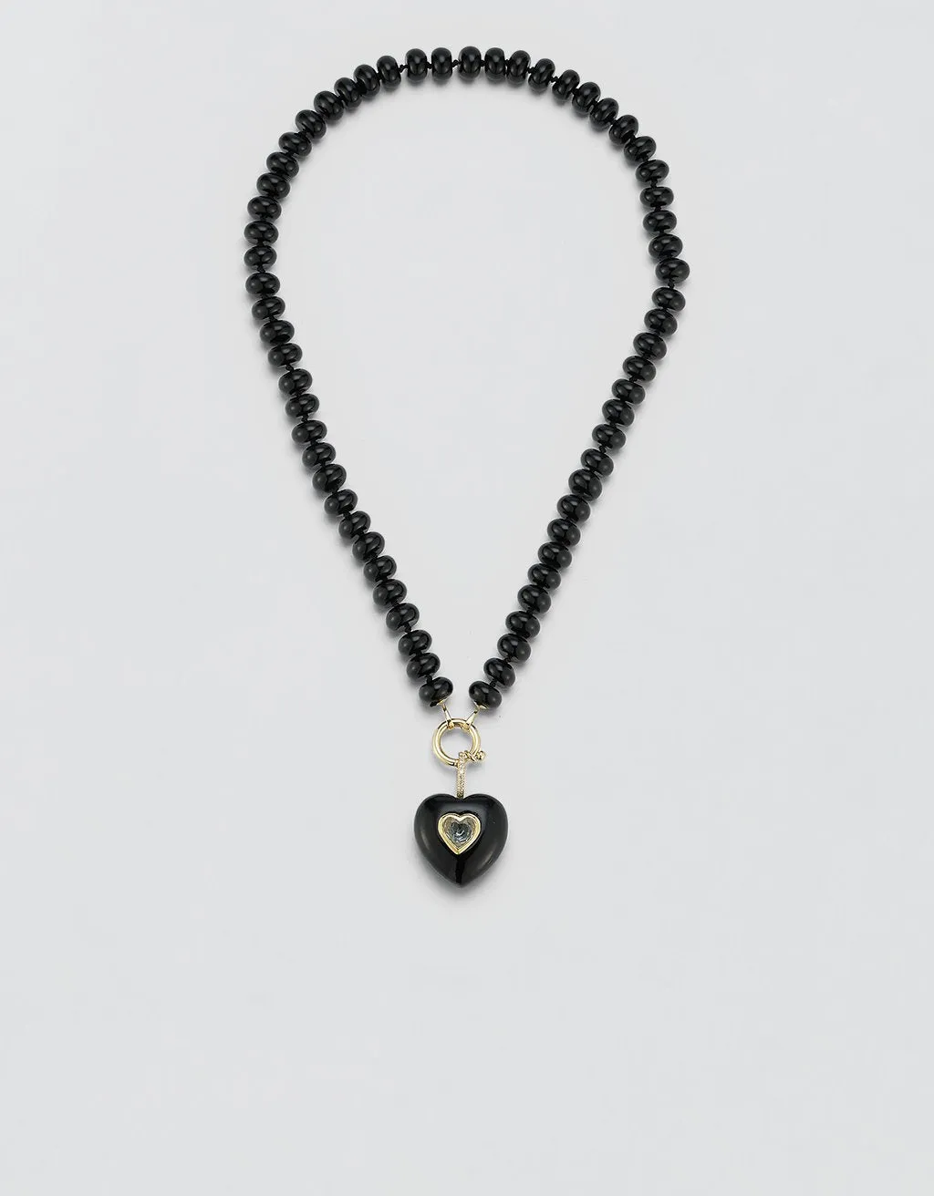 kate collins black onyx rondelle bead necklace