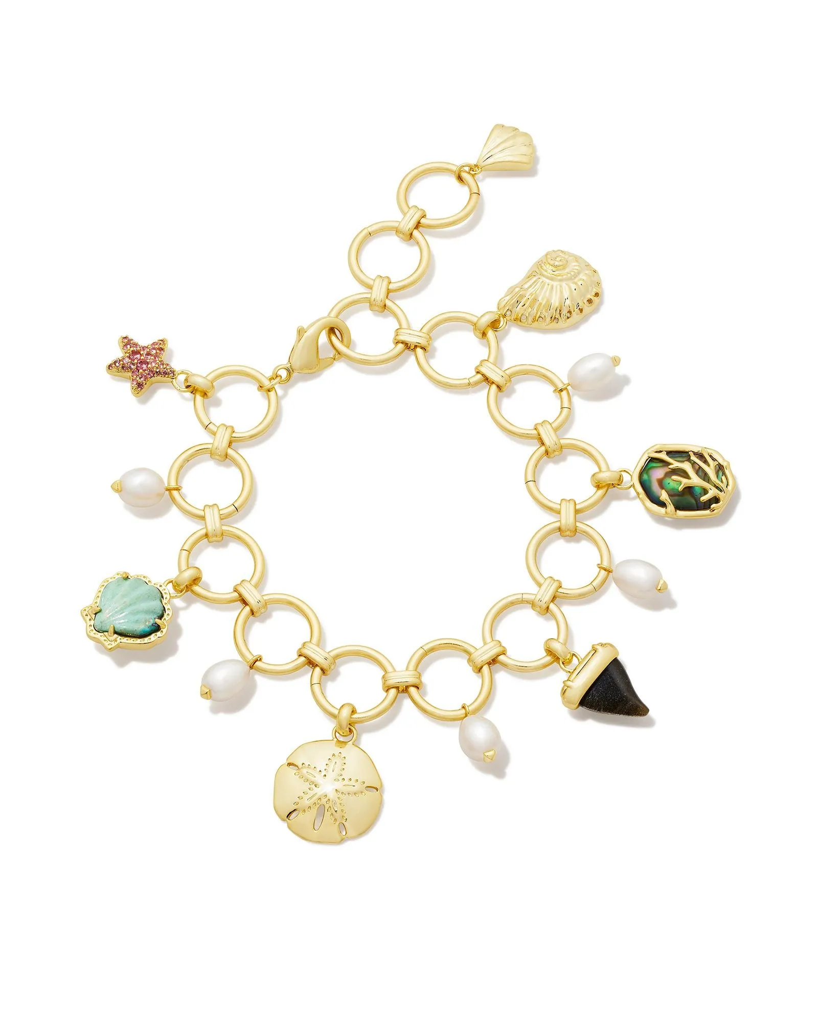 Kendra Scott Brynne Gold Shell Charm Bracelet in Multi Mix