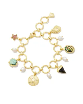 Kendra Scott Brynne Gold Shell Charm Bracelet in Multi Mix