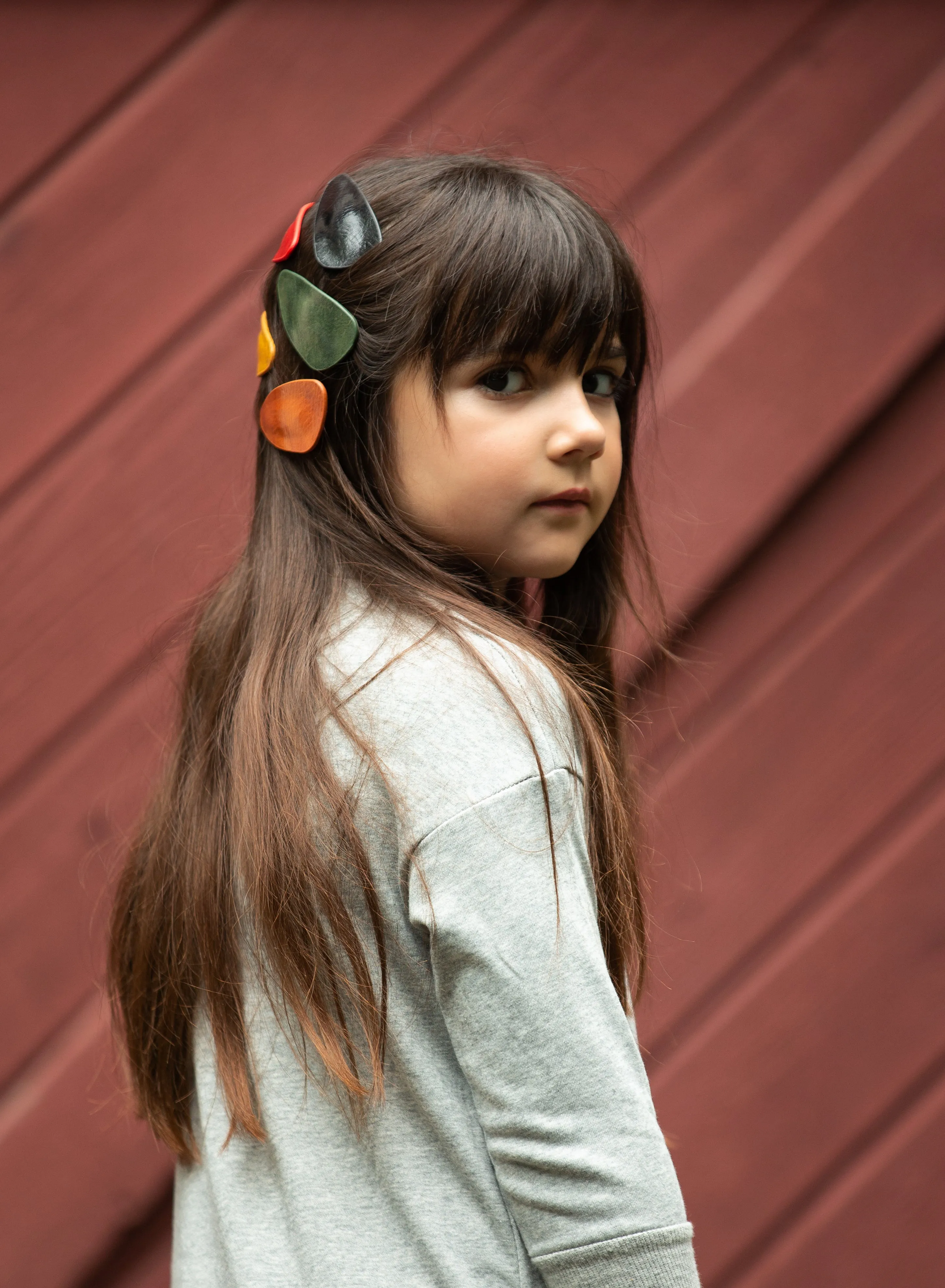 Leather Angled Hairpin