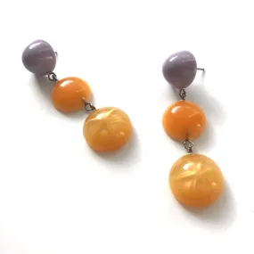 Lilac & Tangerine Moonglow Star Tri Dot Drop Earrings