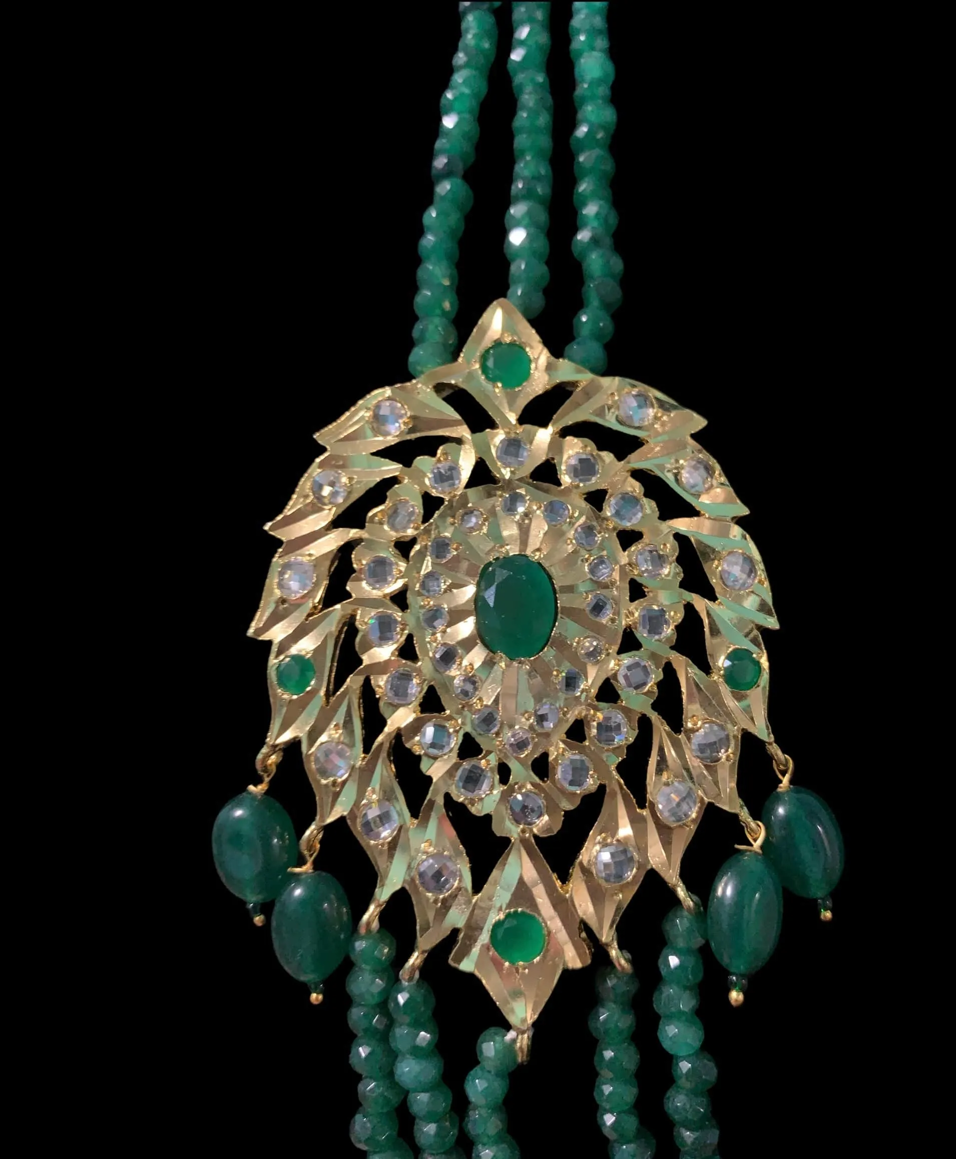 LN52  Tanmayee bridal multistranded necklace with earrings( READY TO SHIP )