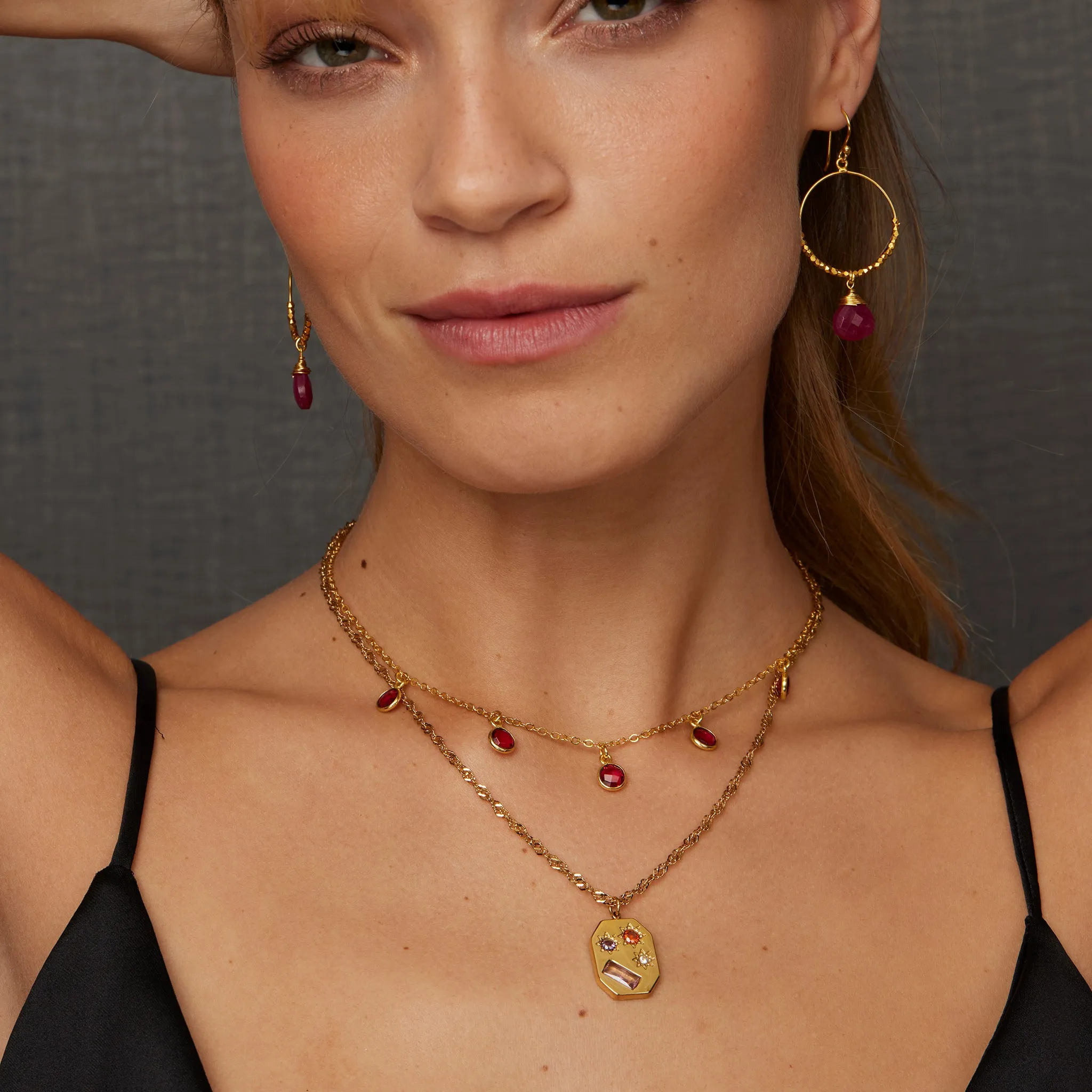 Maeve Charm Necklace Tourmaline