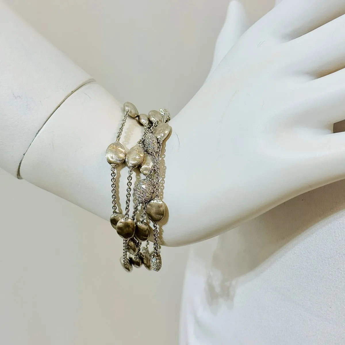 Marco Bicego 18K White Gold 5 Strand Siviglia Bracelet with 2.33ct Diamonds