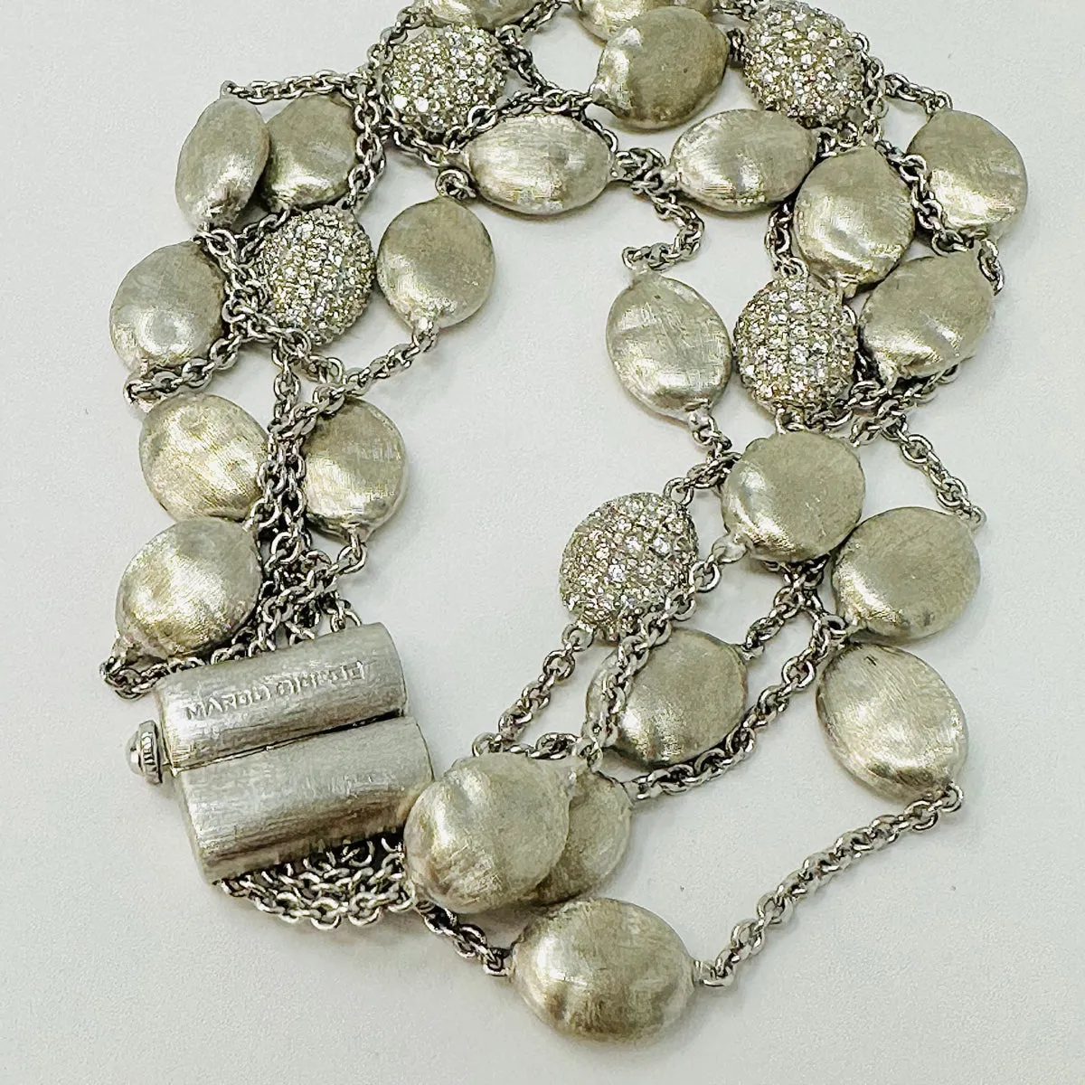 Marco Bicego 18K White Gold 5 Strand Siviglia Bracelet with 2.33ct Diamonds