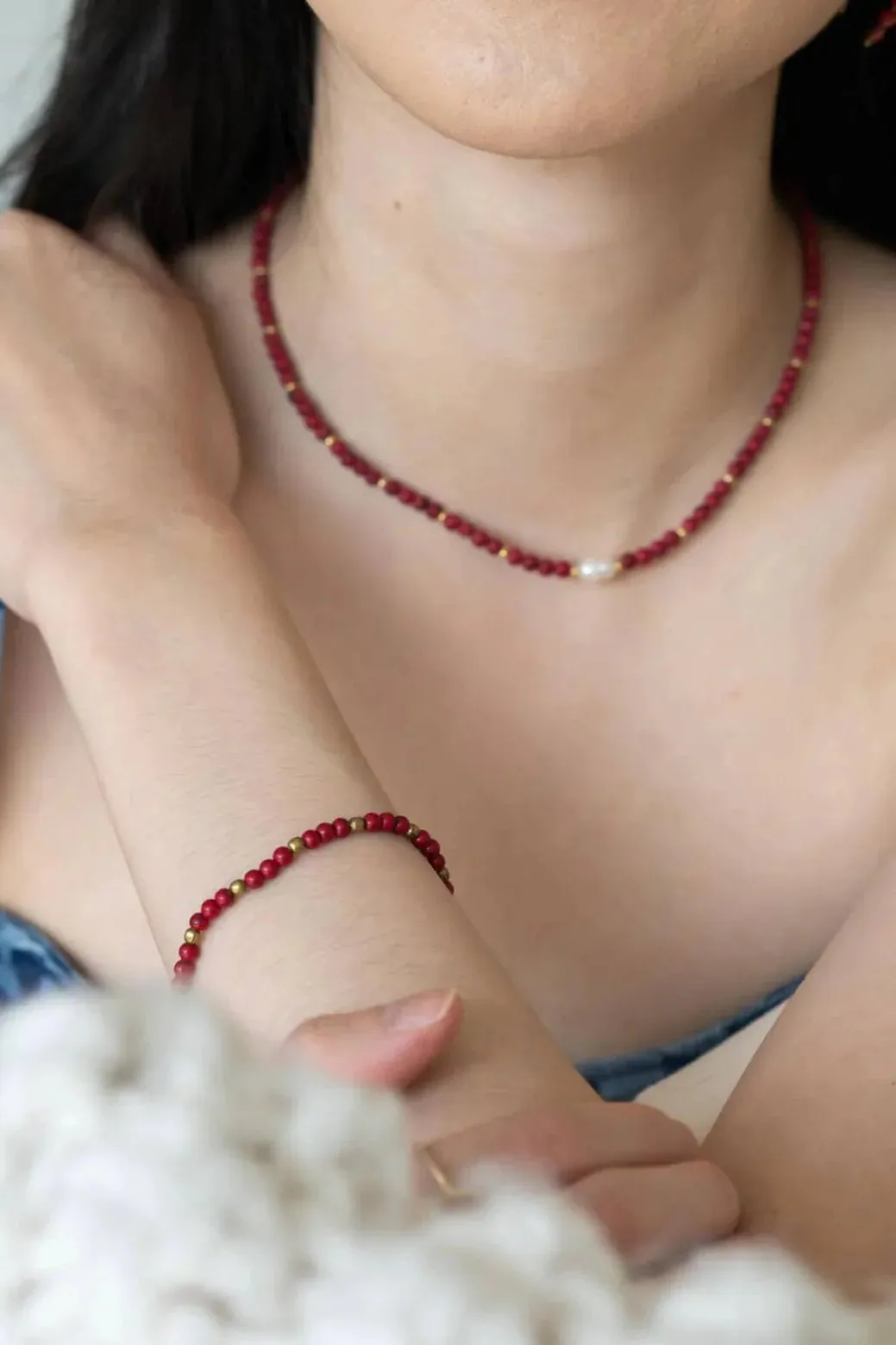 Mayu Beaded Pearl Choker