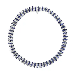 Miiori 18K White Gold Sapphire and Diamond Bracelet