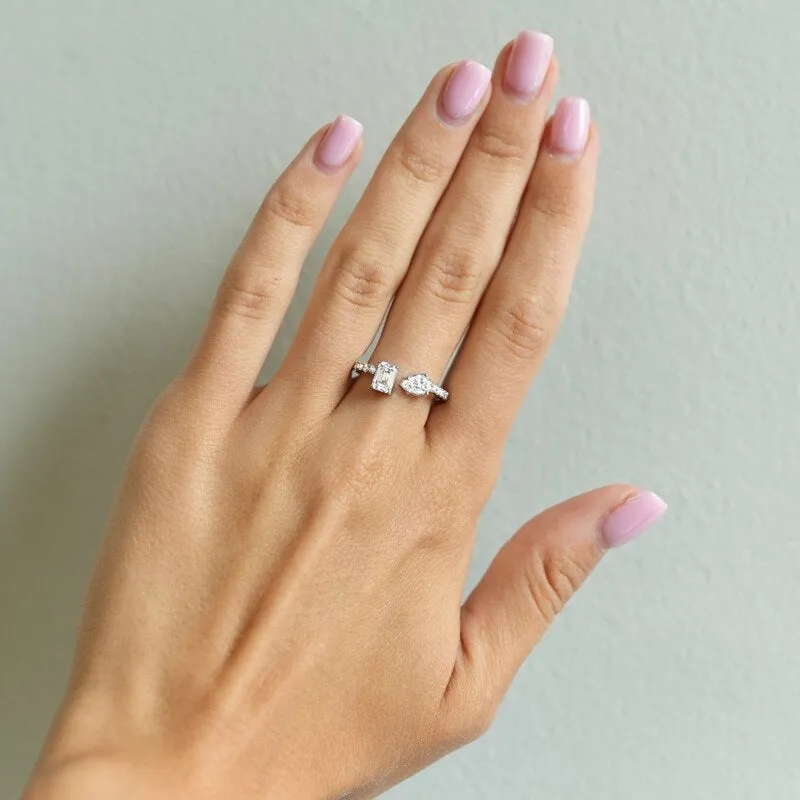 Mini Toi Et Moi Pave Diamond Ring