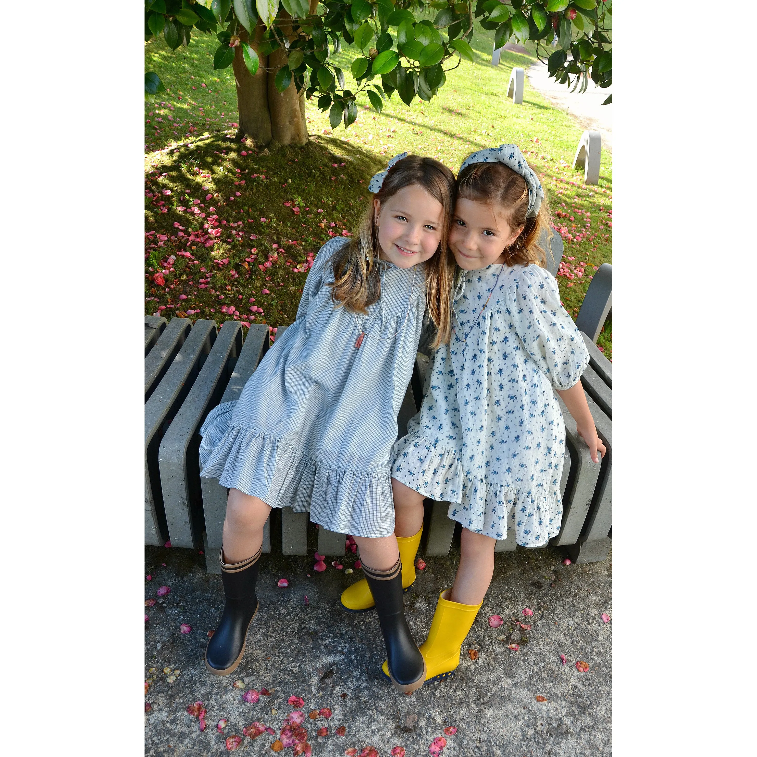 Minina Loves Hairpin Linen Butterfly Veronica Blue Flowers