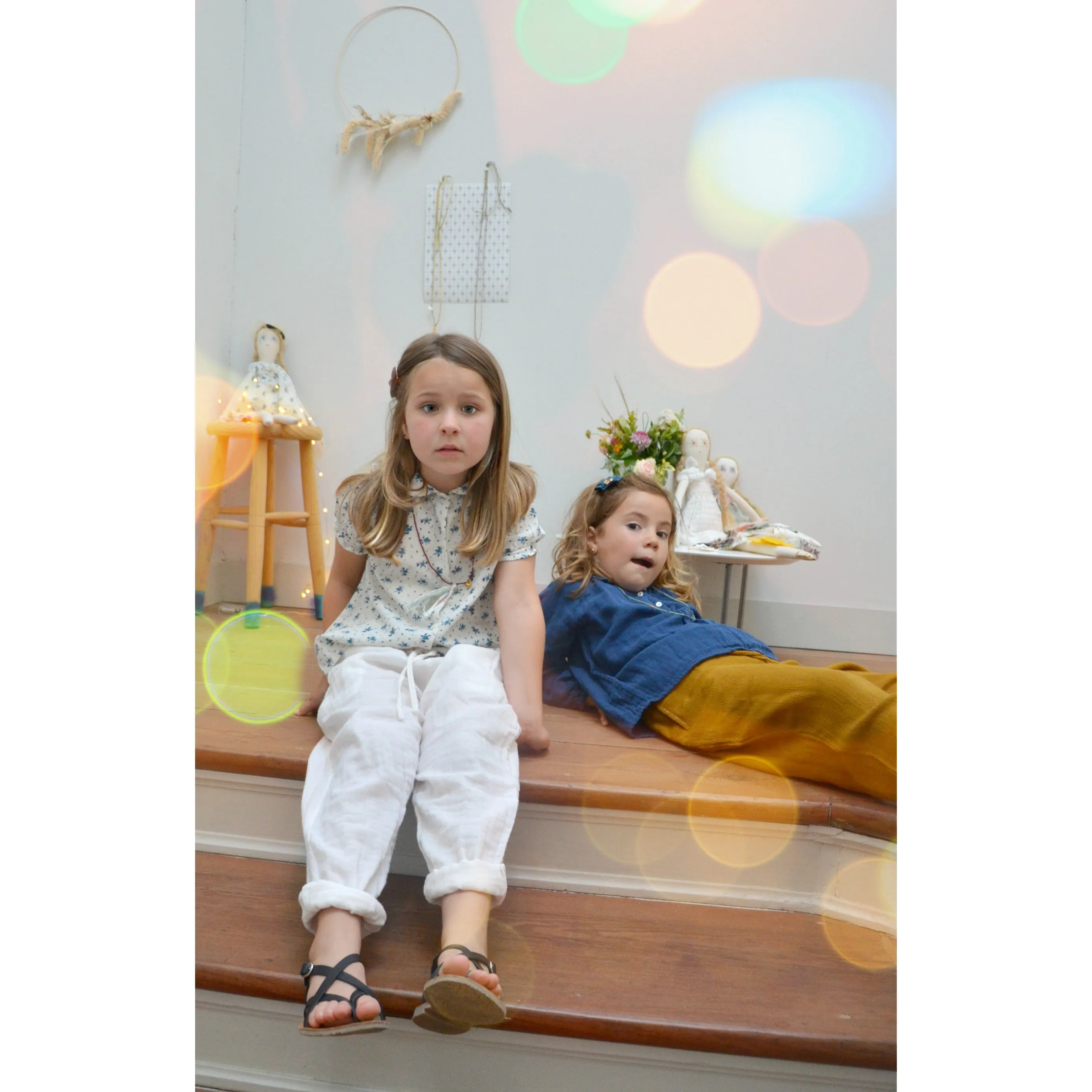 Minina Loves Hairpin Linen Butterfly Veronica Blue Flowers