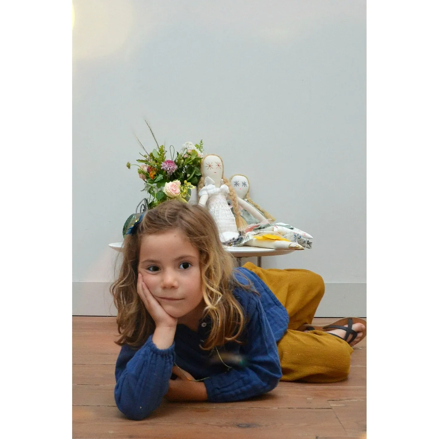 Minina Loves Hairpin Linen Butterfly Veronica Blue Flowers