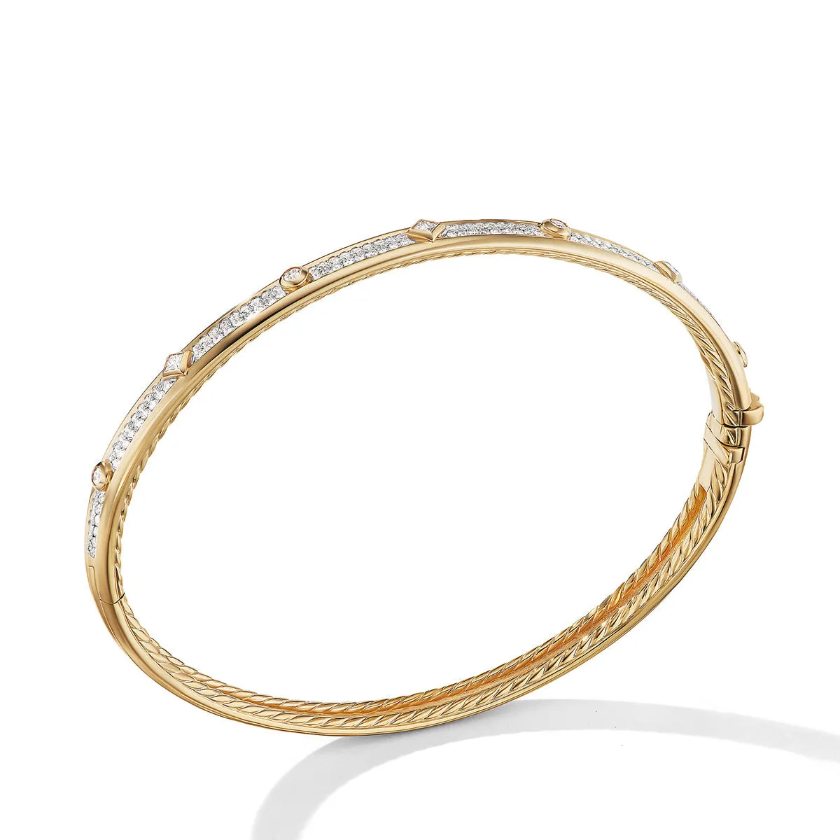 Modern Renaissance Bracelet in 18K Yellow Gold with Full Pave Diamonds
