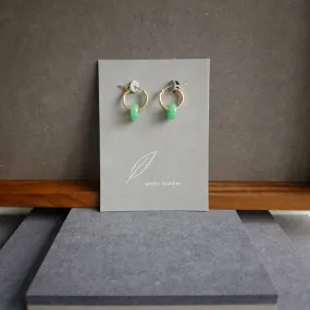 Myanmar Jade Leverback Hoop Earrings / 14k Gold-filled #1