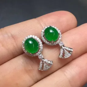 Natural Jade Earrings Jadeite Earrings NEG21