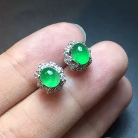 Natural Jade Earrings Jadeite Earrings NEG79