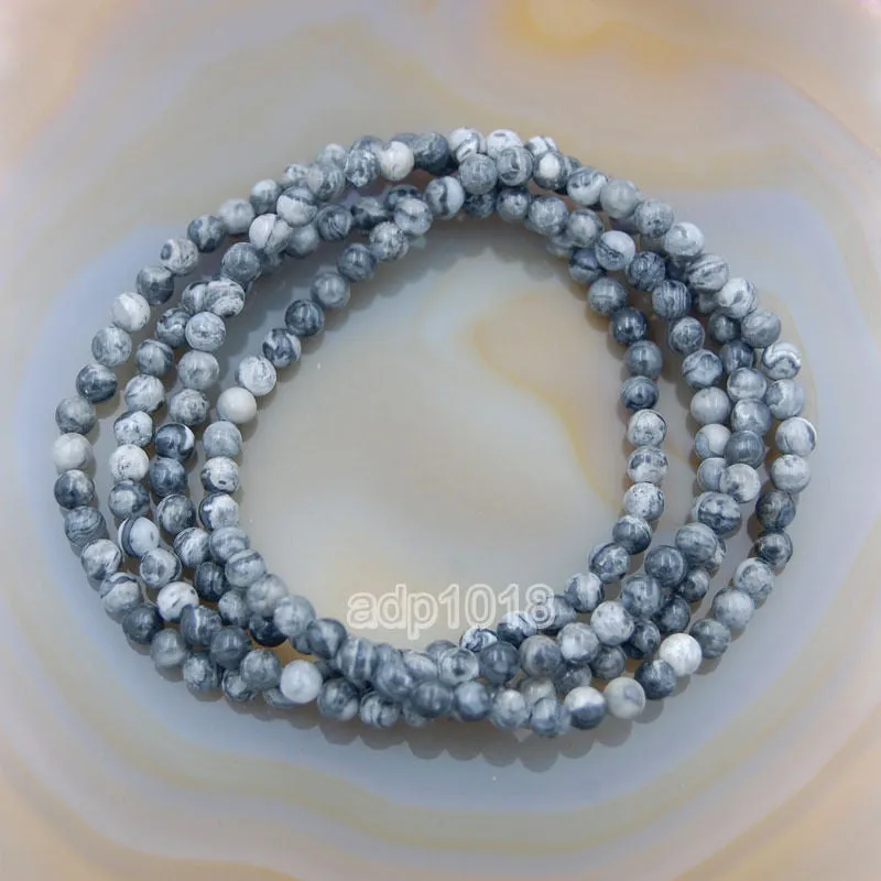 Natural Map Jasper Gemstone Beads Stretch Bracelet Healing Reiki