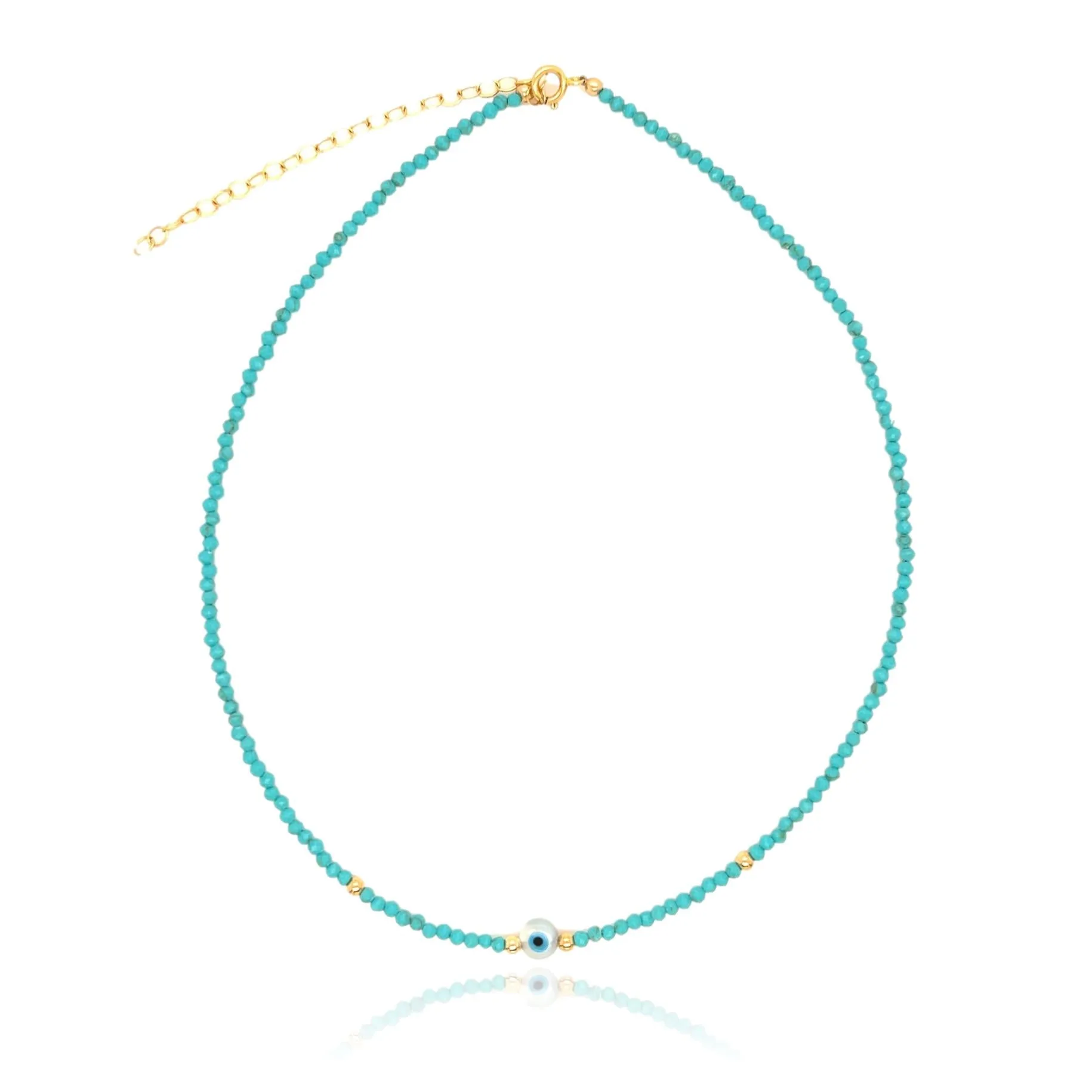 Natural Stone Turquoise Eye Choker