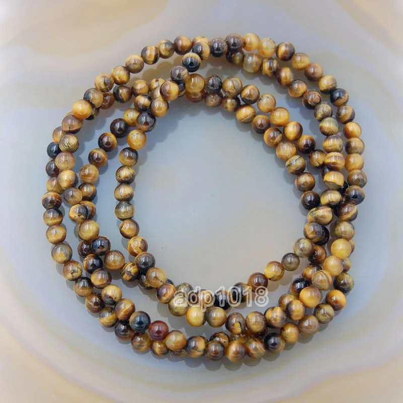 Natural Yellow Tiger's Eye Gemstone Beads Stretch Bracelet Healing Reiki