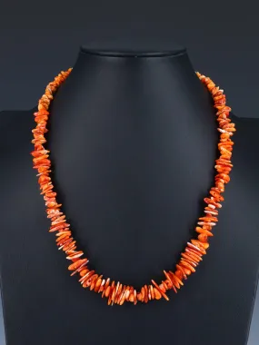 Navajo Spiny Oyster Single Strand Beaded Necklace