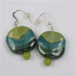 New Jade and Green Kazuri Earrings