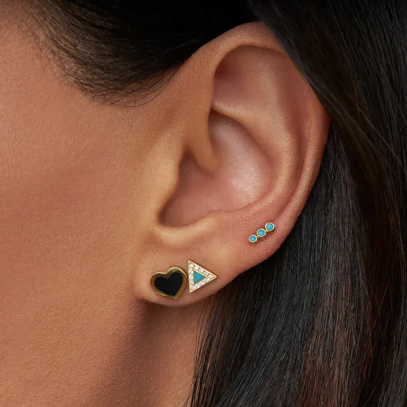 Onyx Inlay Heart Studs