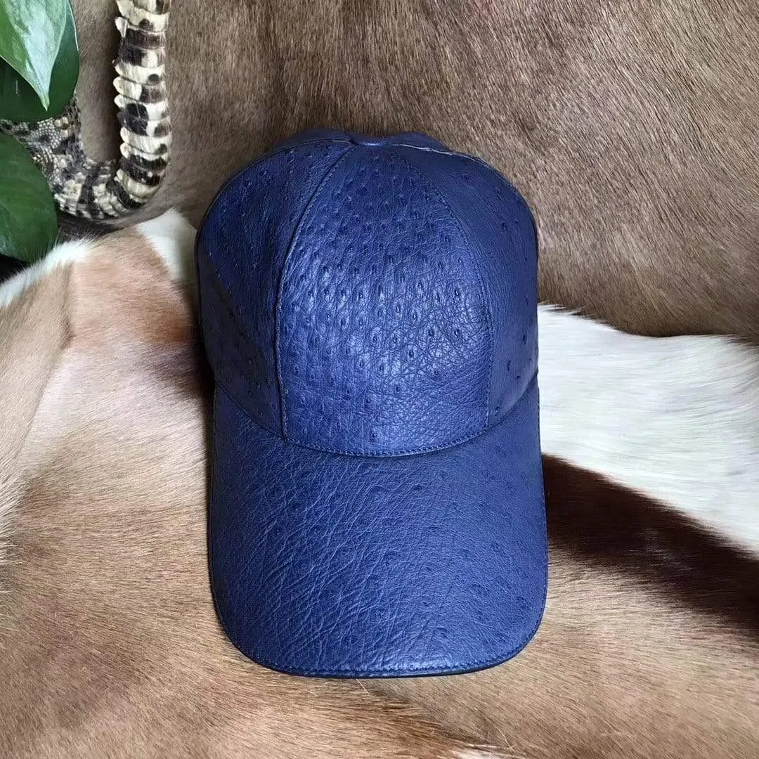 Ostrich Leather Strap back Baseball Cap Pink