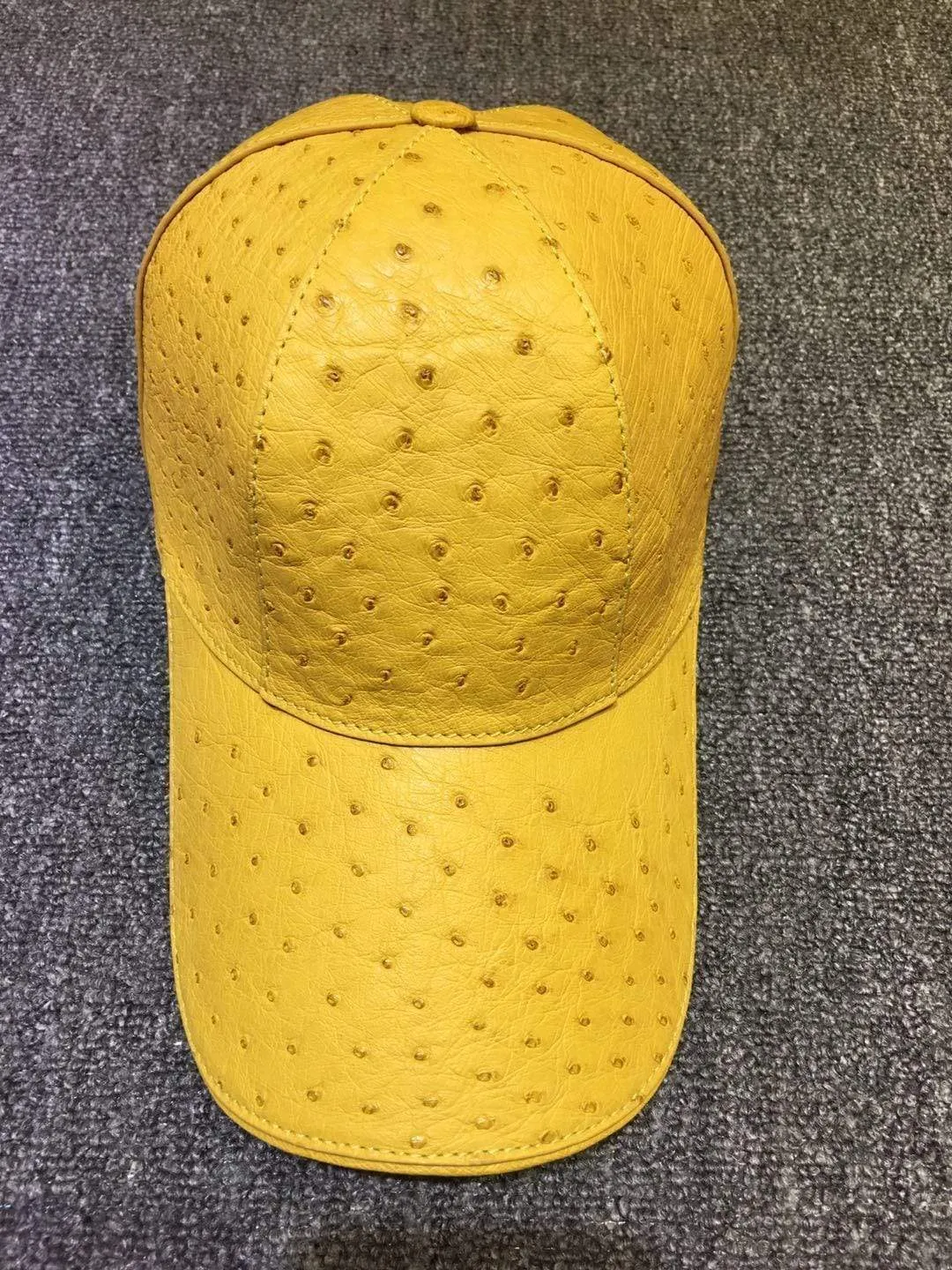Ostrich Leather Strap back Baseball Cap Pink