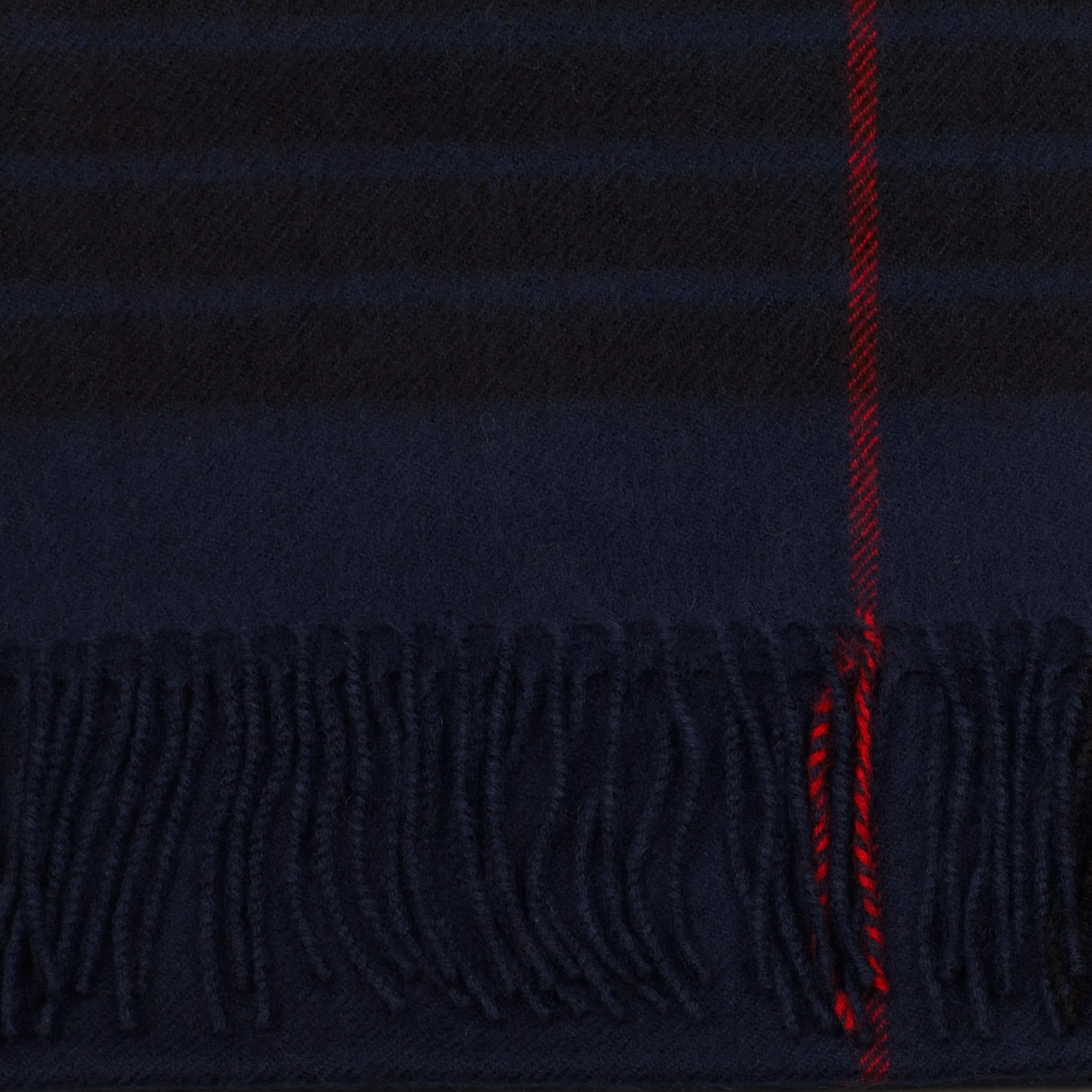 Oversized lambswool scarf in MacKay Blue Tartan