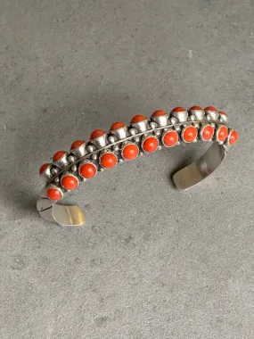 Phillip Guerro Sterling Natural Mediterranean Coral Cuff