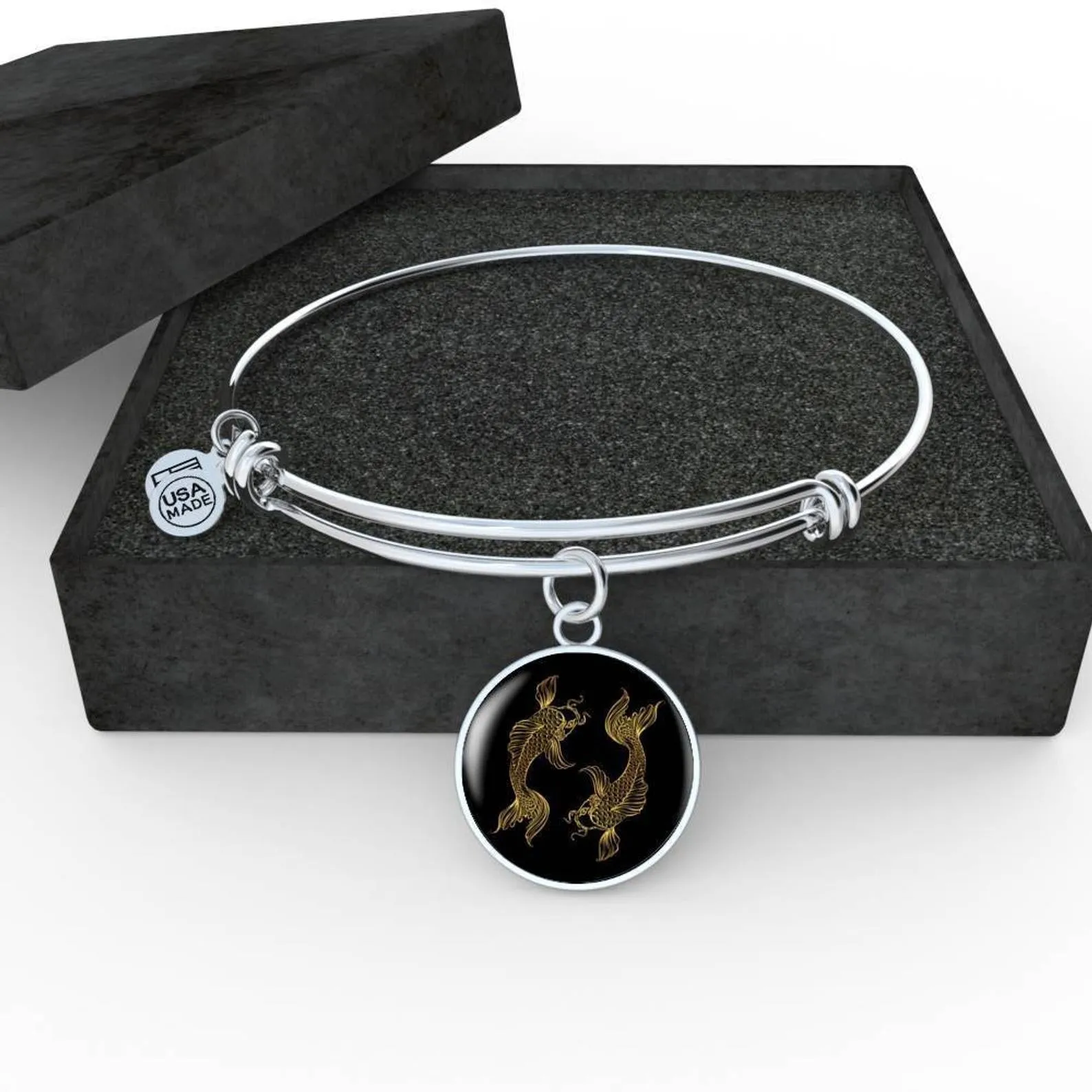 Pisces Zodiac Engraved (Customized) Popular Luxury Circle Bangle, Fish Fishy Pisces Gifts, Pisces Horoscope Present, Astrology Pisces