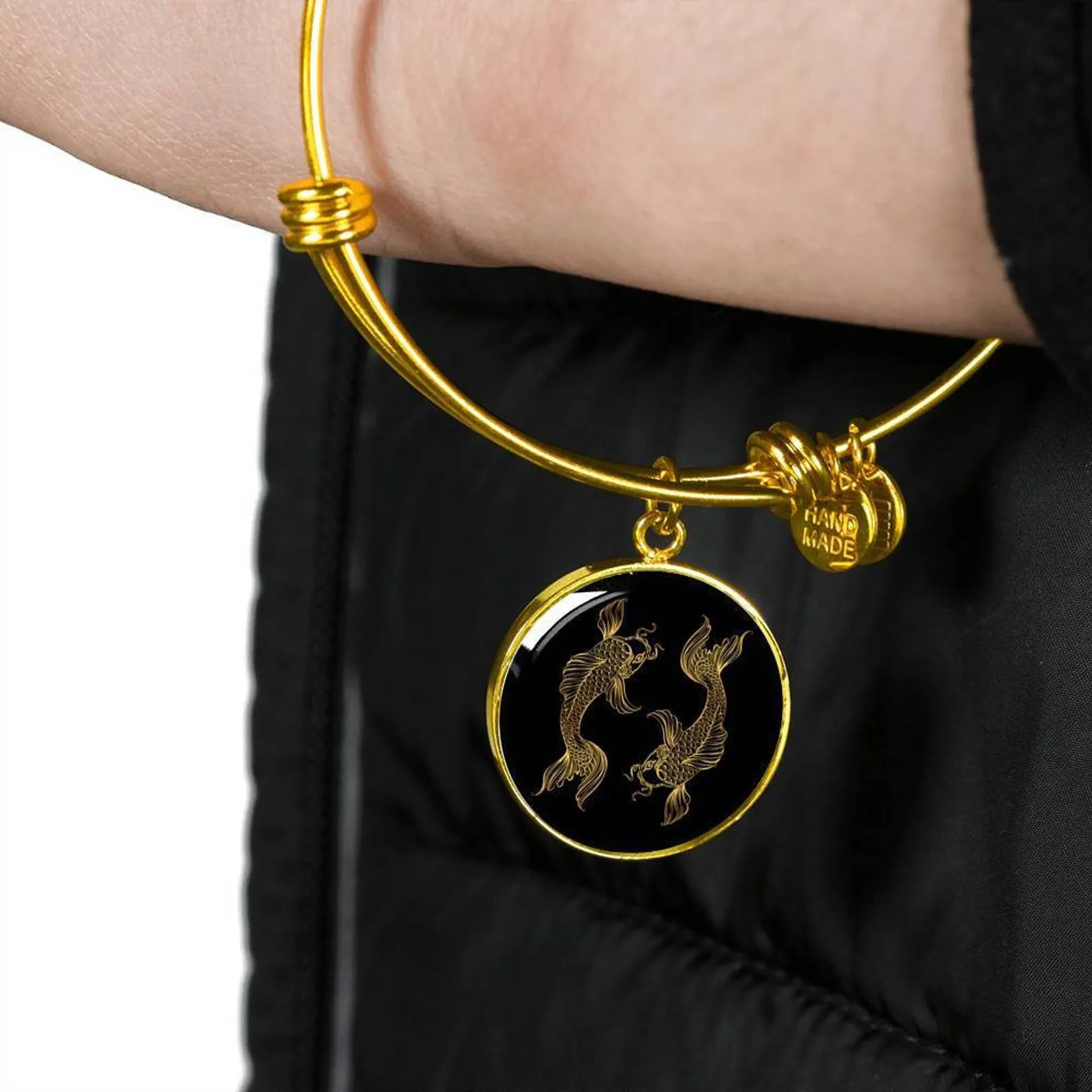 Pisces Zodiac Engraved (Customized) Popular Luxury Circle Bangle, Fish Fishy Pisces Gifts, Pisces Horoscope Present, Astrology Pisces