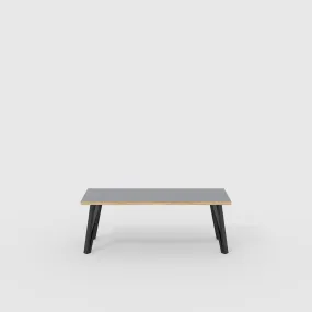 Plywood Bench Seat with Black Box Hairpin Legs - Formica Tornado Grey - 1200(w) x 400(d) x 450(h)