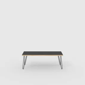 Plywood Bench Seat with Black Hairpin Legs - Formica Diamond Black - 1200(w) x 400(d)
