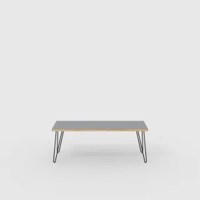 Plywood Bench Seat with Black Hairpin Legs - Formica Tornado Grey - 1200(w) x 400(d)