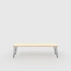 Plywood Bench Seat with Black Hairpin Legs - Plywood Birch - 1600(w) x 400(d)