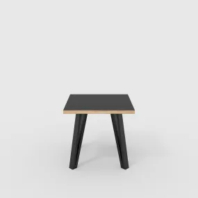 Plywood Side Table with Black Box Hairpin Legs - Formica Diamond Black - 500(w) x 500(d) x 425(h)