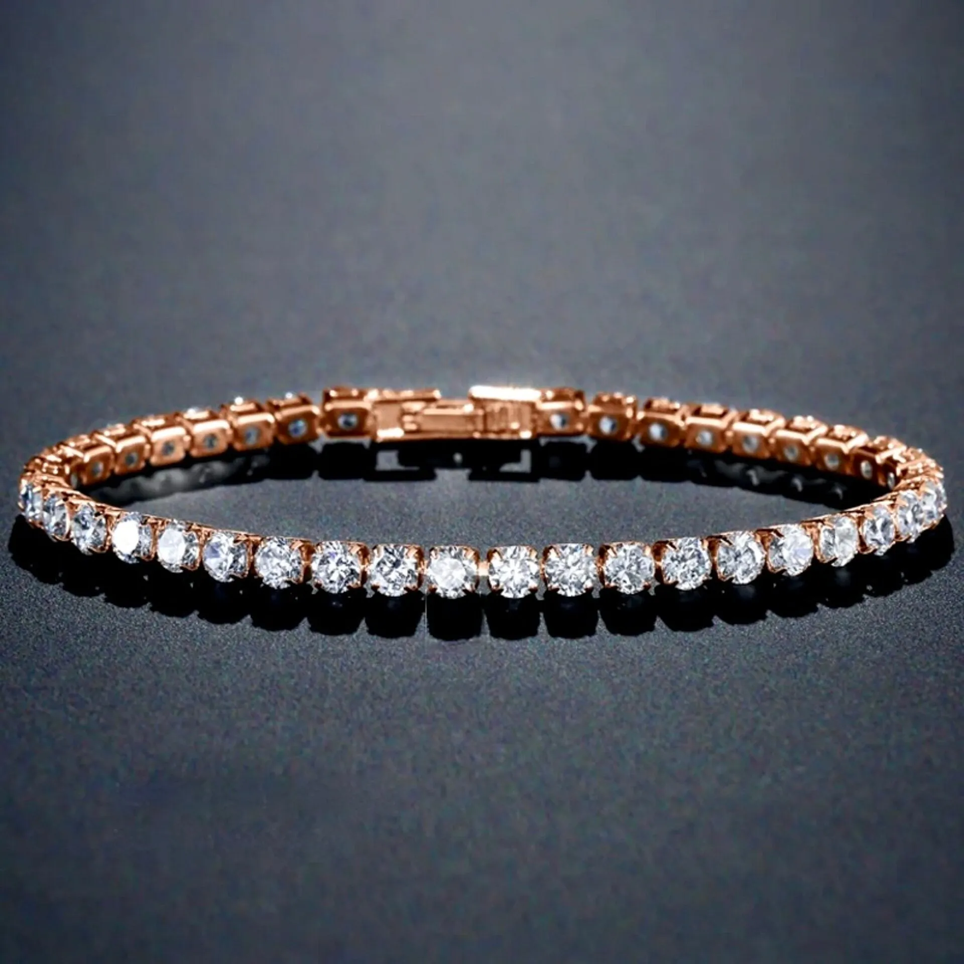 "Orla" - Cubic Zirconia Bridal Tennis Bracelet - Available in Silver, Rose Gold and Yellow Gold