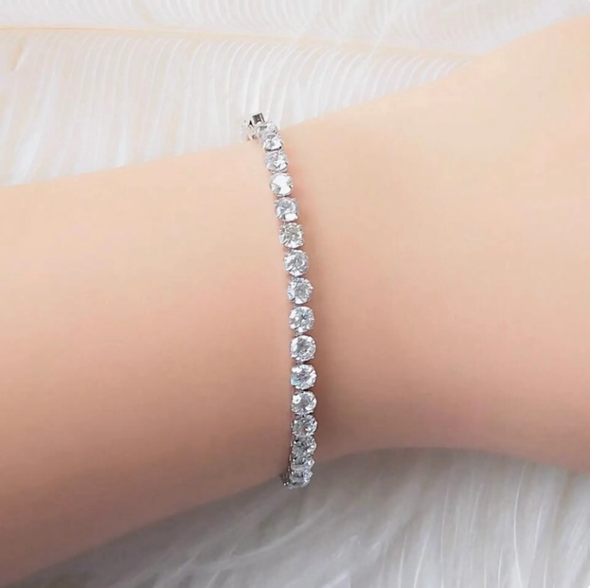 "Orla" - Cubic Zirconia Bridal Tennis Bracelet - Available in Silver, Rose Gold and Yellow Gold