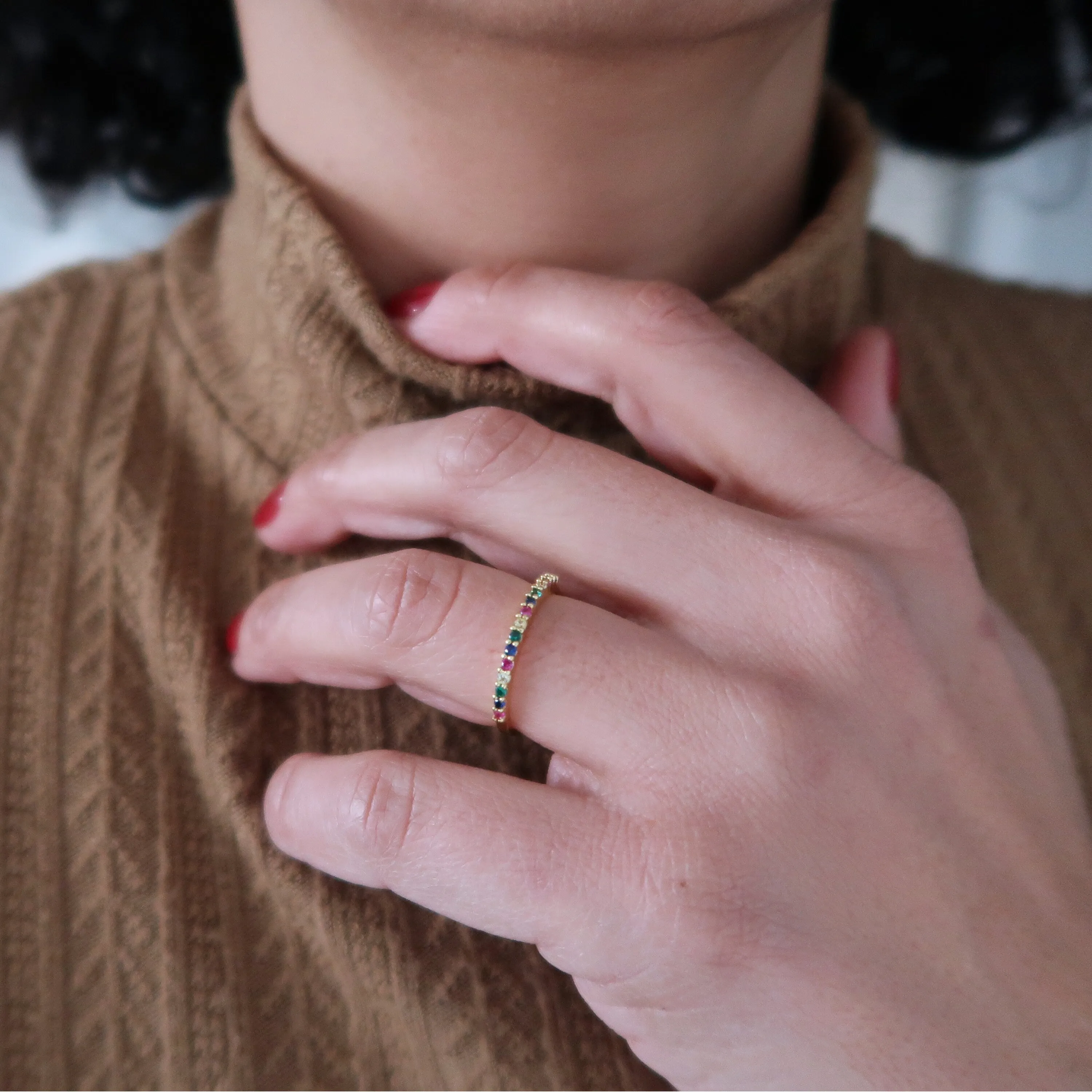 Rainbow Zircon Ring
