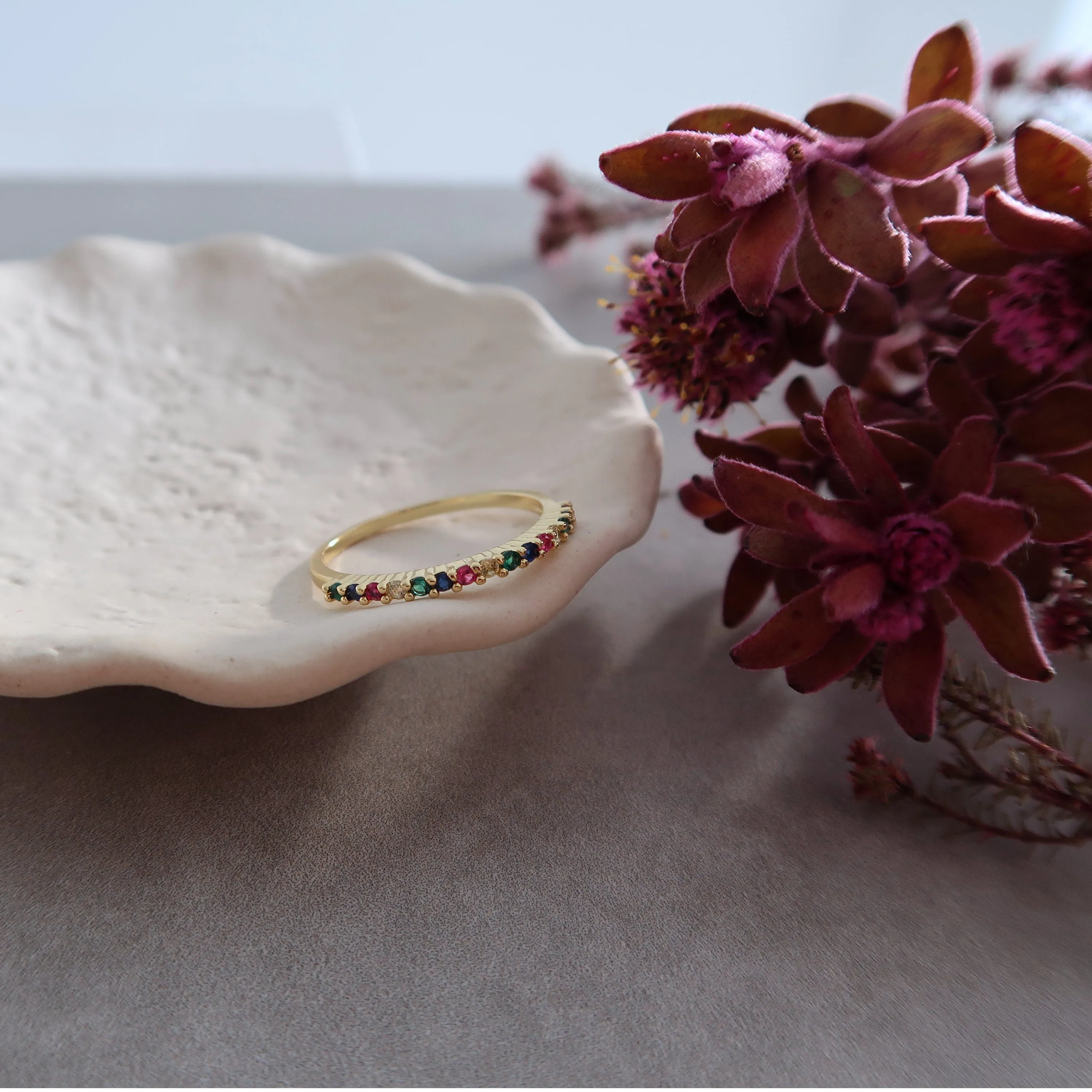Rainbow Zircon Ring
