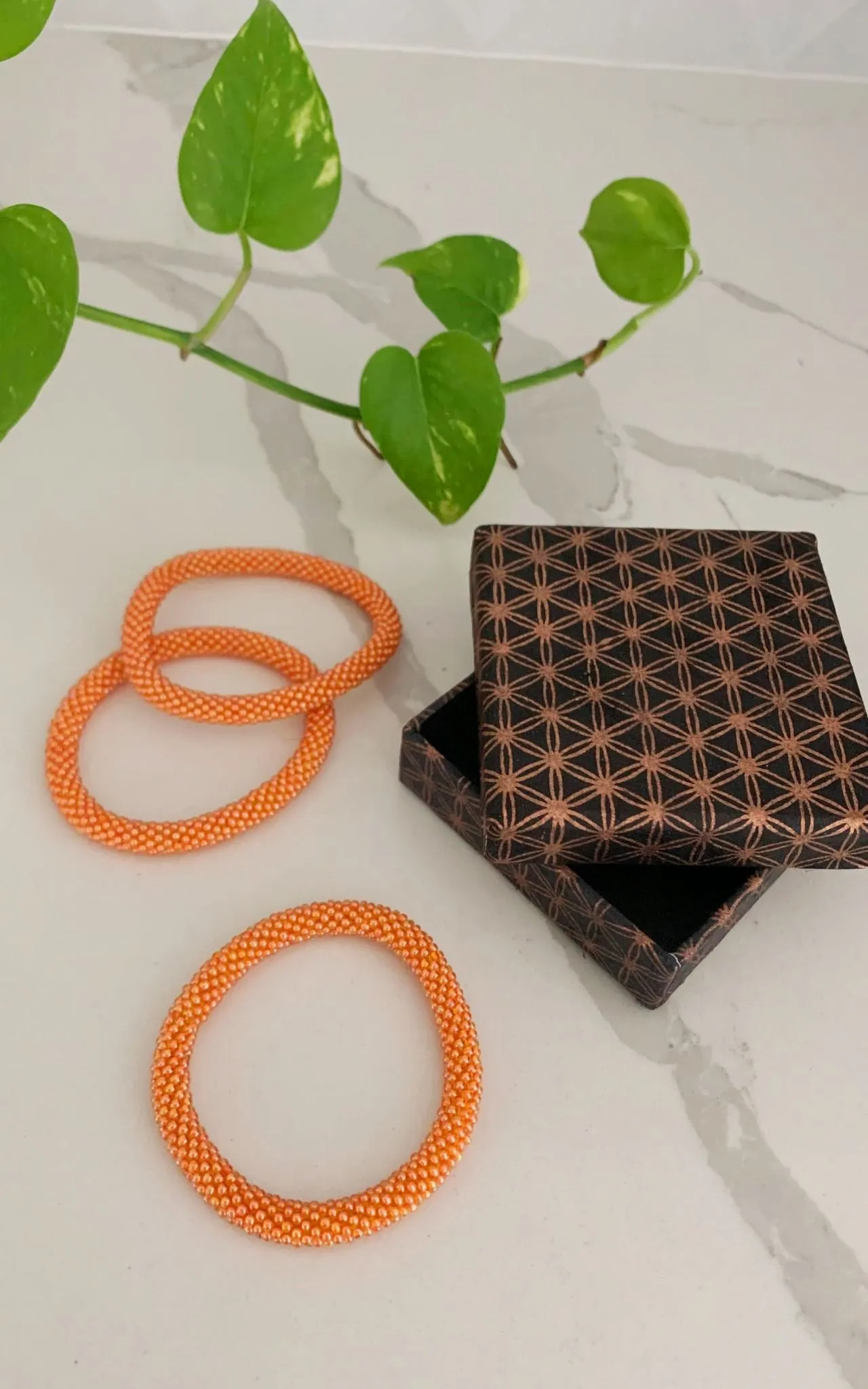 Rolling Beaded Bracelet - Orange