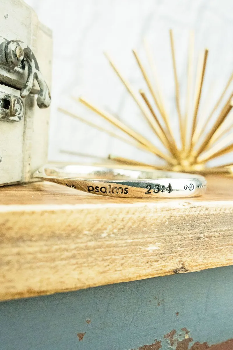 SALE! Silvertone Psalms 23:4 Twist Bangle