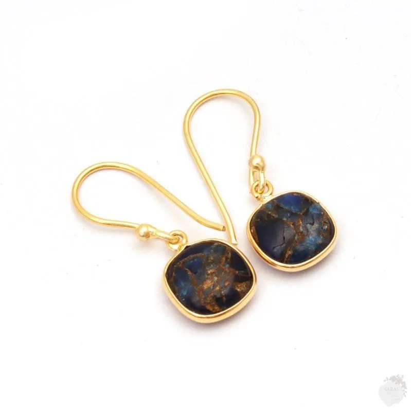 Sapphire Copper jade Mohave Gemstone Earring