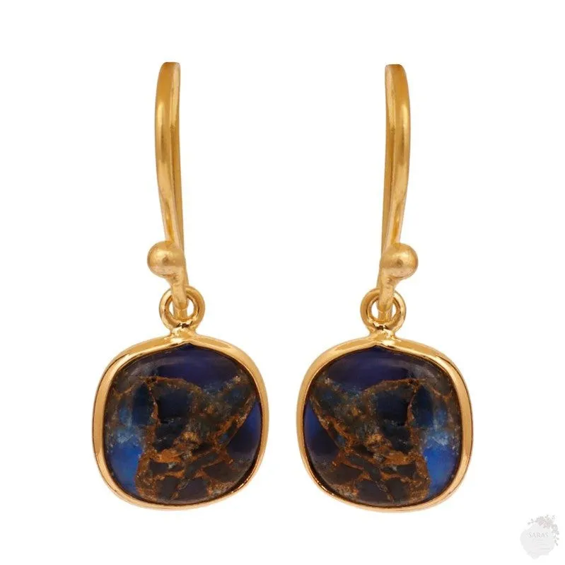 Sapphire Copper jade Mohave Gemstone Earring