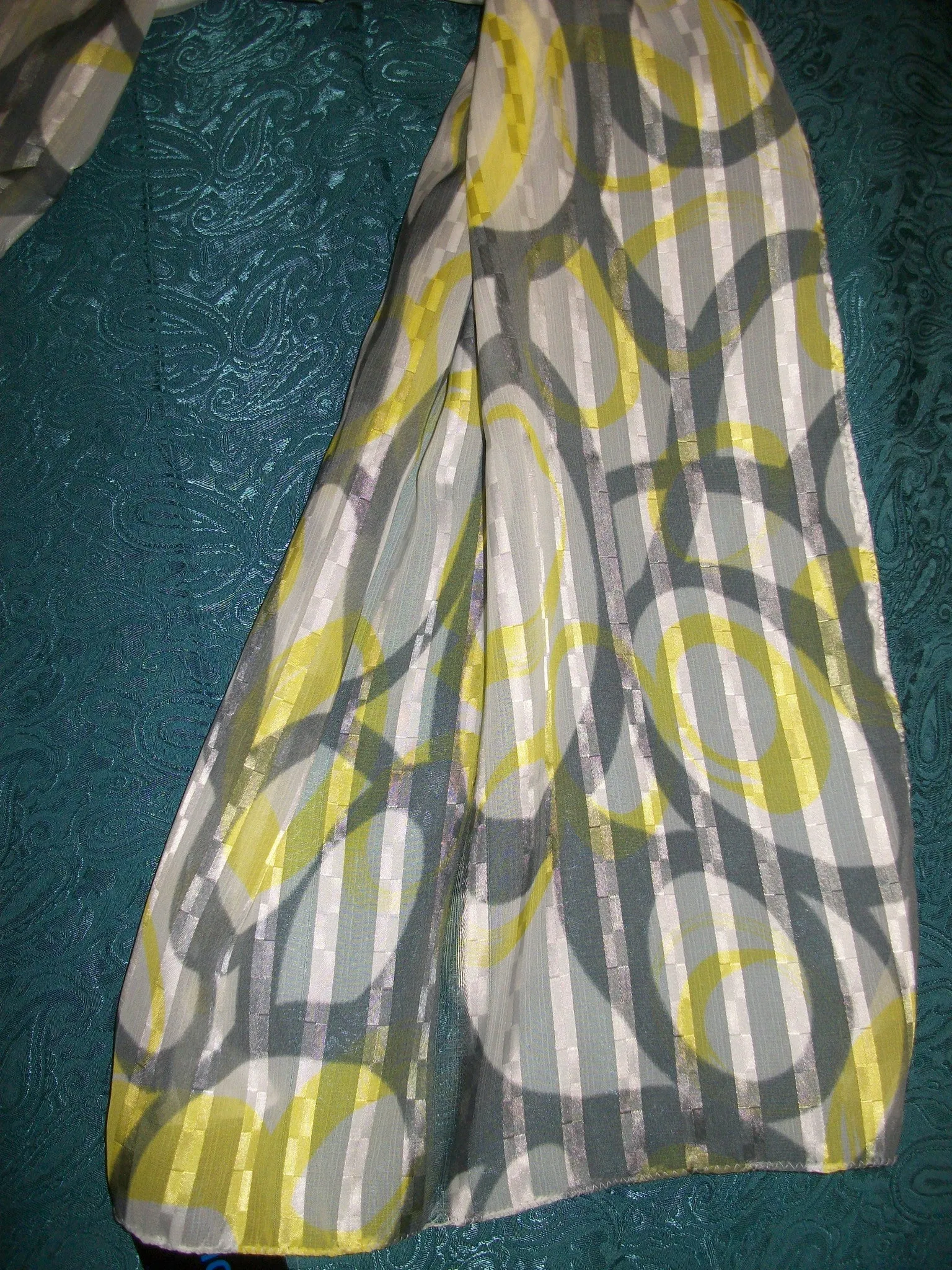 Scarf 2574 White Multi-Color Dupatta Chunni Shieno Sarees