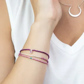 SCO Tonal Chromacolor Miyuki Bracelet Trio- Fuchsia/Silver