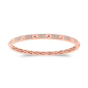 Skinny Pave Diamond Pyramid Stud Bangle Bracelet