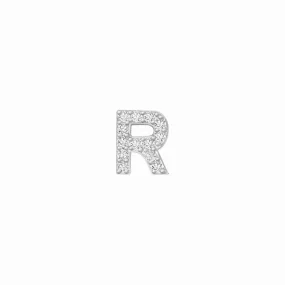 SKINNY SILVER R CHARM(WHITE)