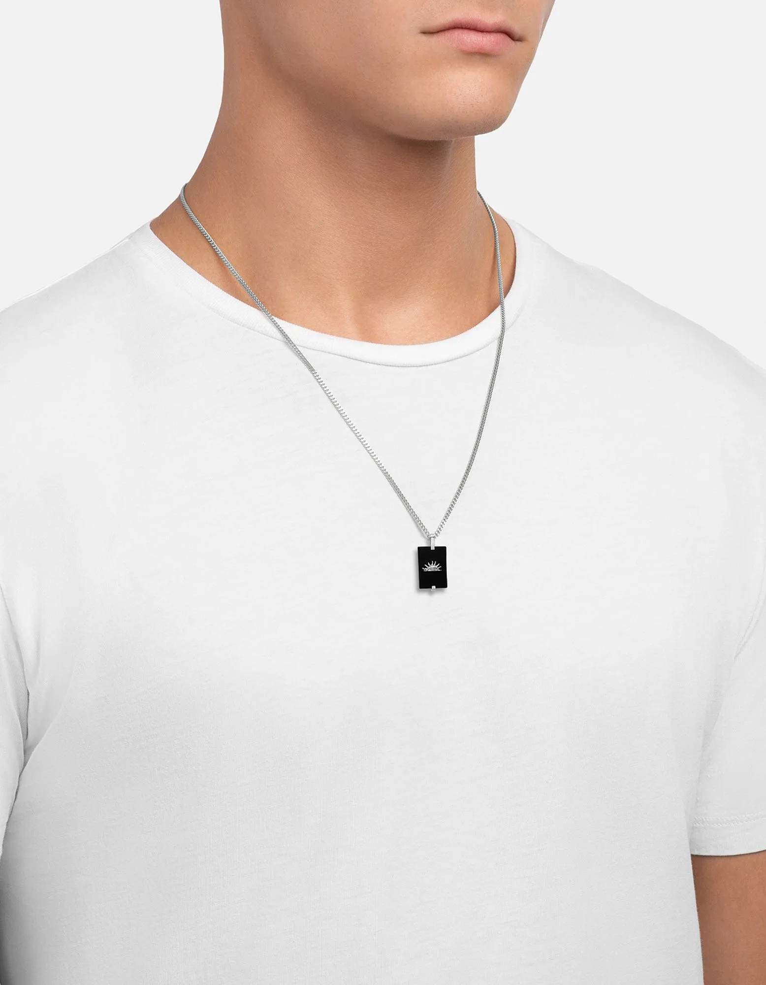 Sol Onyx Necklace, Sterling Silver