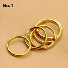 Solid Brass Round Split Key Ring 12-25mm Hardware Accessories